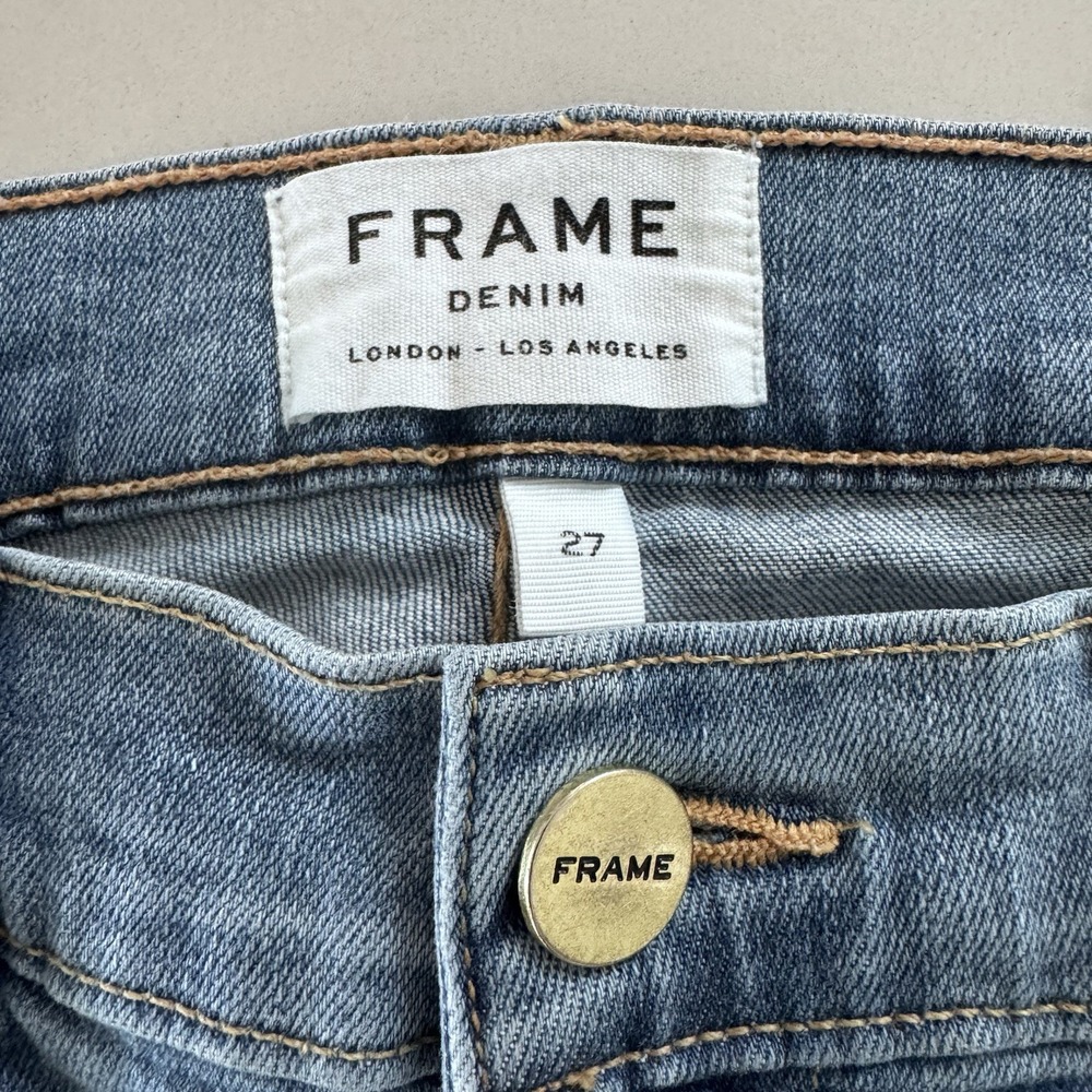 frame denim jeans women Le‎ High Skinny Sz 27 Light Wash - Picture 3 of 10